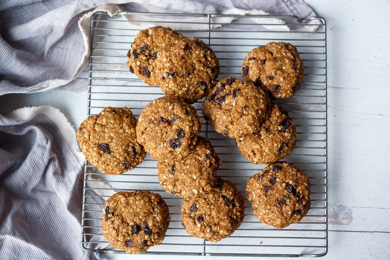Vegan Oatmeal Cookies with Chai Soaked Raisins