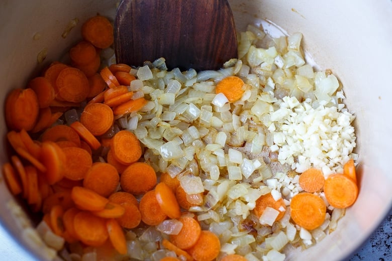 sautéing vegetables