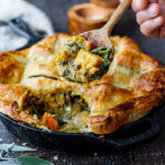 Vegetable Pot Pie with Roasted Butternut Squash, lentils and kale. Vegan