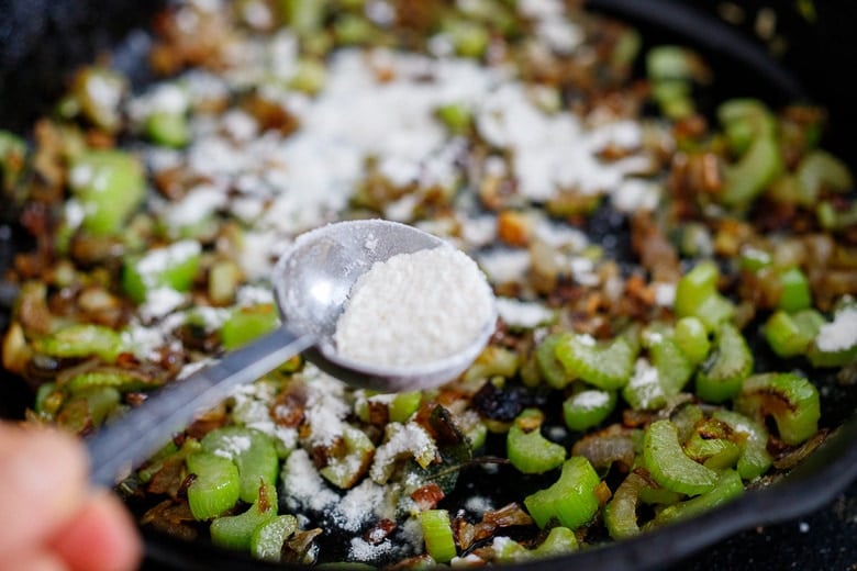 add flour to create the stew