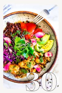 Here is a collection of 30 Plant-Based Recipes to help "reset" our diet, feed our healthy gut bacteria, support our liver and help recalibrate cravings, leaving us better able to manage sweets and snacks. Whether you are looking for a week, or a month of clean eating or simply want to incorporate more plants into your life, this is a great place to start.