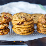 Irresistible one-bowl Vegan Chocolate Chip Cookies with crisp edges and soft centers.  Here is the perfect vegan recipe for the traditional chocolate chip cookie you have been craving!