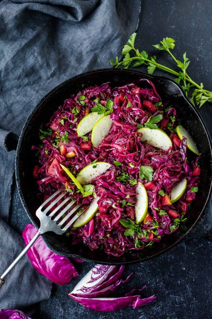 20 Amazing Cabbage Recipes: Warm Red Cabbage Slaw.