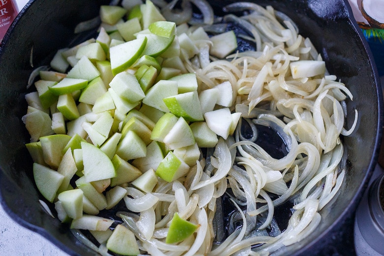 sautéing onions and apples
