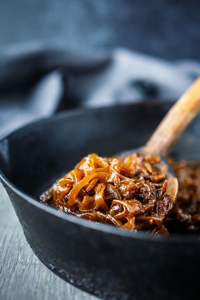 How to Caramelize Onions. Easy to make with just three ingredients. Sweet, tender, caramelly and full of umami flavor. 