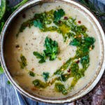 Creamy White Bean Soup with Leeks and Rosemary drizzled with flavorful herby Gremolata- a quick and easy vegan meal. Healthy & delicious!