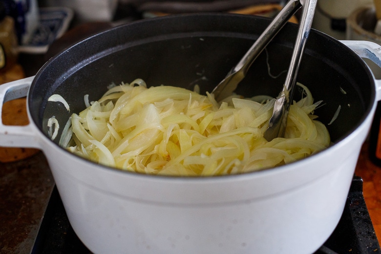 Caramelize the onions for 45 minutes
