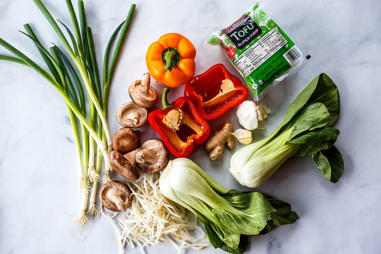 Ingredients in moo shu tofu