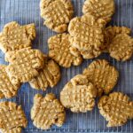 Quick to make with pantry ingredients, these easy one bowl Vegan Peanut Butter Cookies are chewy, delicious and packed with peanut butter goodness.