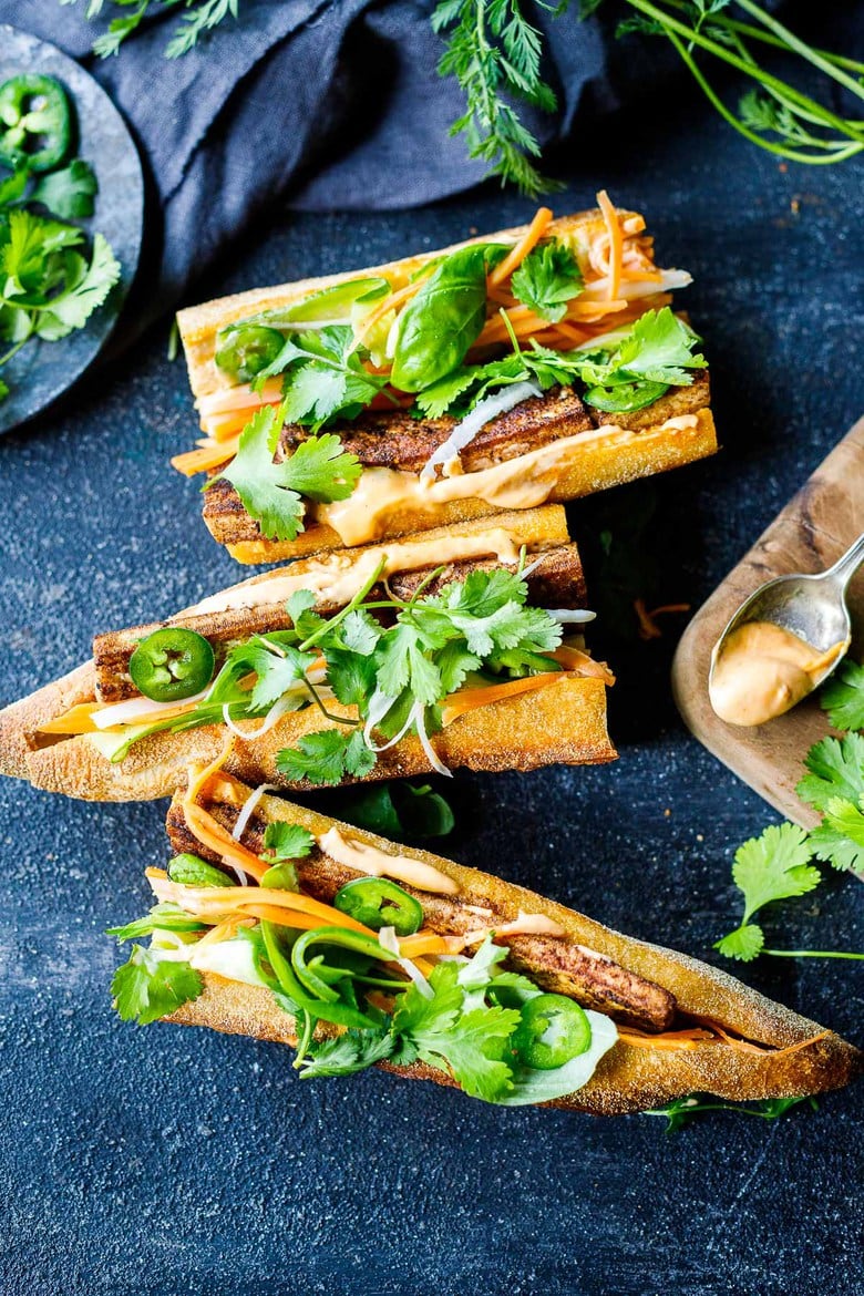 How to make the most delicious, authentic Vietnamese Banh Mi Sandwich - fresh, light, complex and flavorful with lots of umami goodness, made with your choice of tofu, mushrooms, chicken or pork and simple pantry ingredients. Vegan-adaptable.