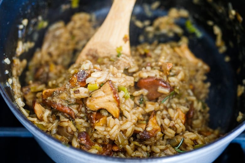 making risotto on the stovetop