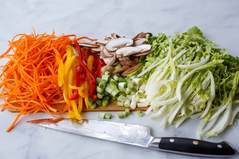 shredded vegetables 