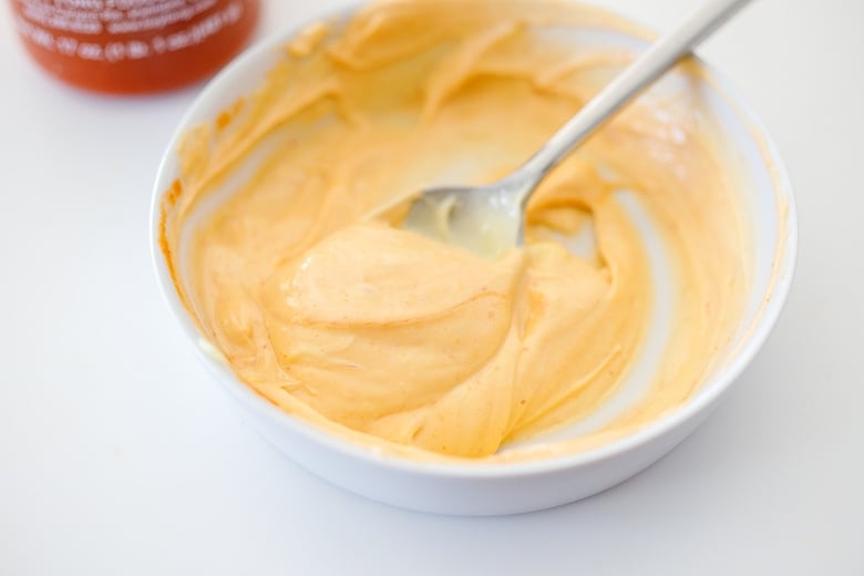 sriracha mayo in a bowl