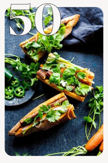 Here are 50 of our favorite Healthy Lunch Ideas that are not only delicious but are also easy to make, packable,  plant-rich, and nutrient-dense with many vegan options!