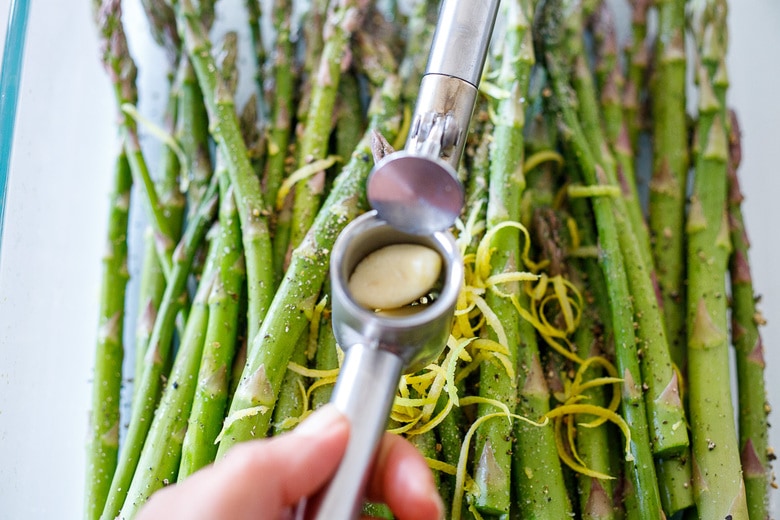 add lemon zest and garlic clove ( use a garlic press) 