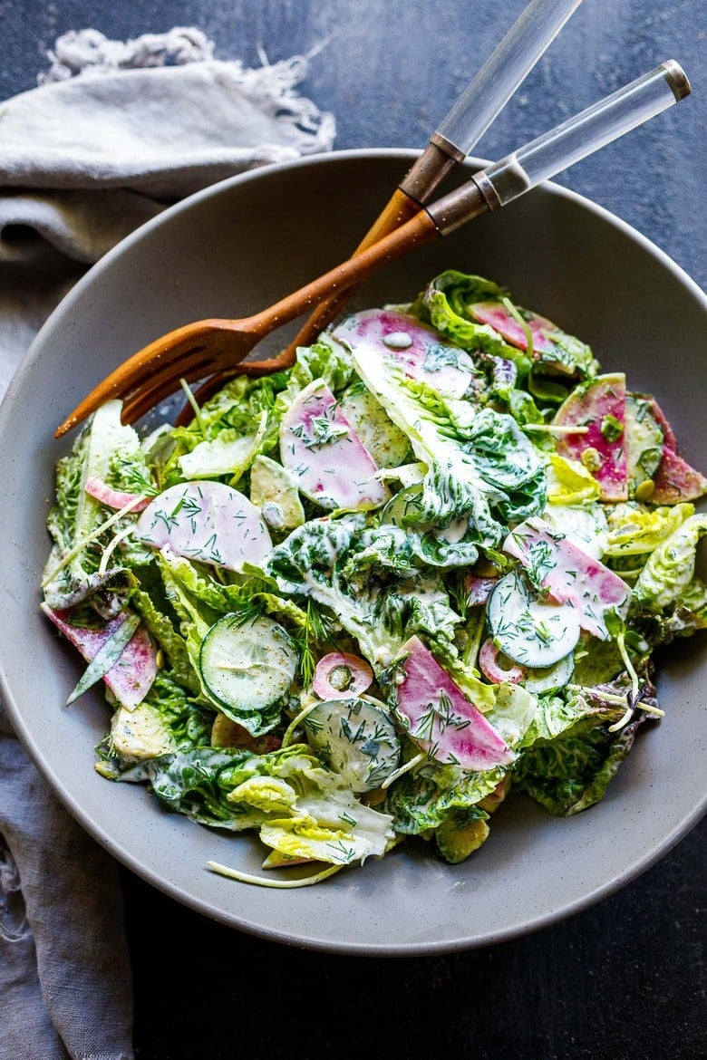 Little Gem Salad with Sour Cream Dressing