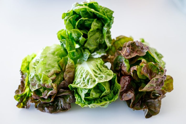 Little Gem Lettuces on the counter