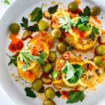 Here's a tasty recipe for Pan-Seared Halibut topped with olive oil marinated Meyer lemons, buttery Castlevetrano olives, capers and Calabrian chilies. Once the lemons are marinated the dish comes together in 15 minutes