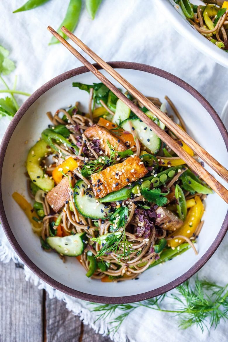 Asian Soba Noodle Salad with Smoked Salmon