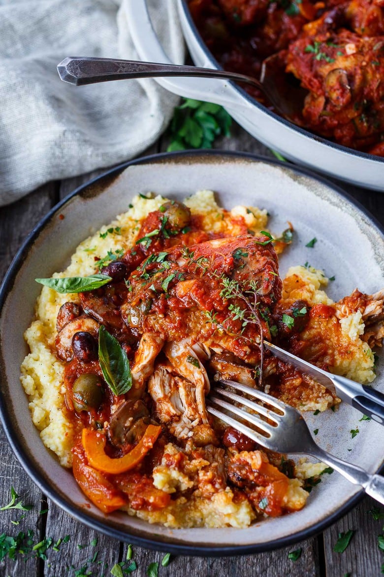 Hearty and satisfying, Chicken Cacciatore is a rustic Italian classic. Serve on its own with crusty sourdough, pair with creamy polenta, rice or pasta.  An easy comforting meal the whole family with enjoy! Gluten-Free.