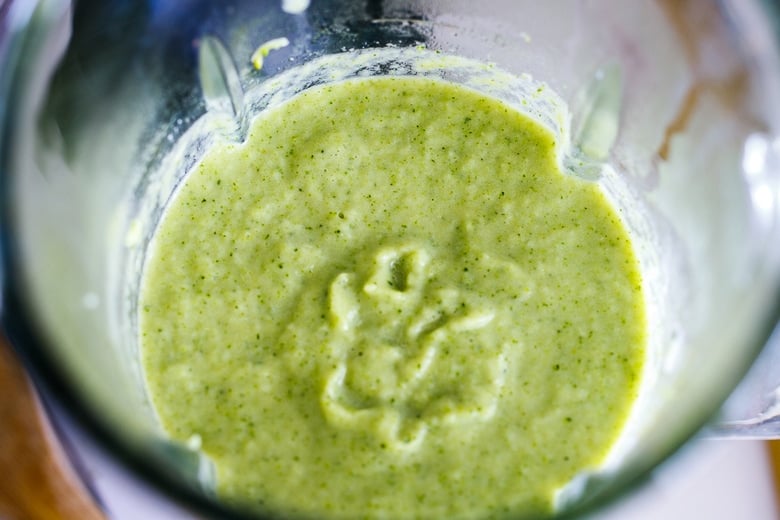 blend the broccoli soup until creamy and smooth