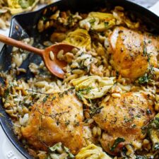 One Skillet Creamy Orzo Chicken -image
