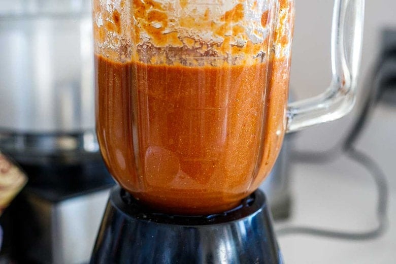 blending mole sauce