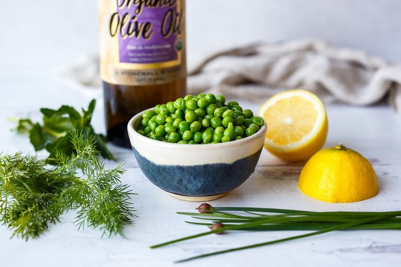 ingredients in spring pea pesto