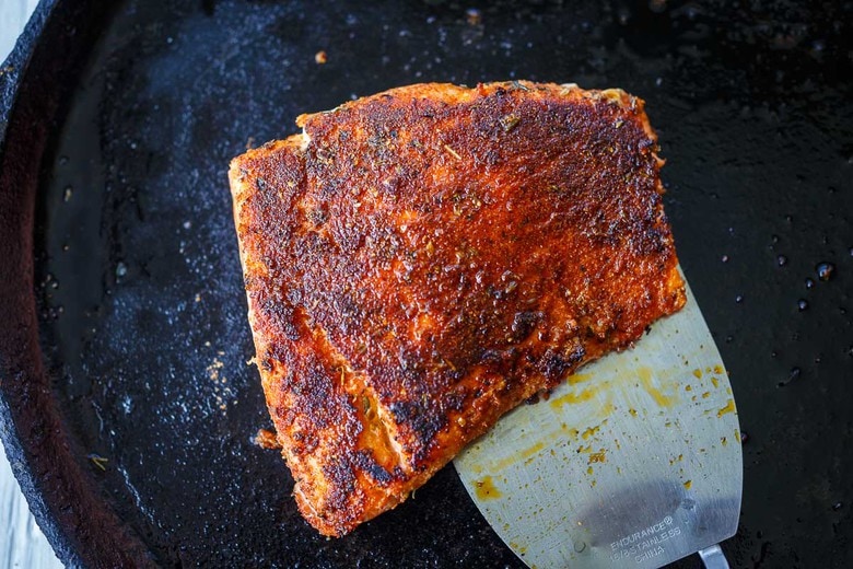 seared blackened salmon