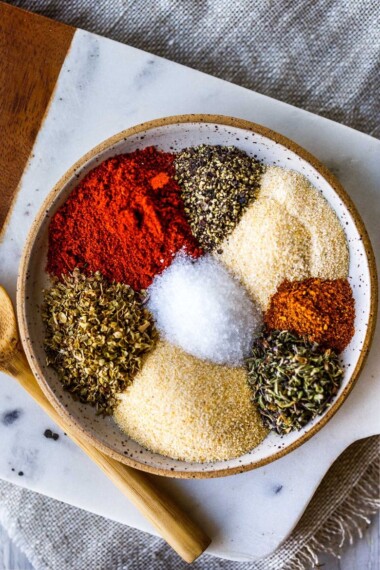 This flavorful Cajun Seasoning Recipe is made from basic pantry spices- easy to make in just 5 minutes!  Customize your own savory zesty spice blend that is more flavorful than store-bought!