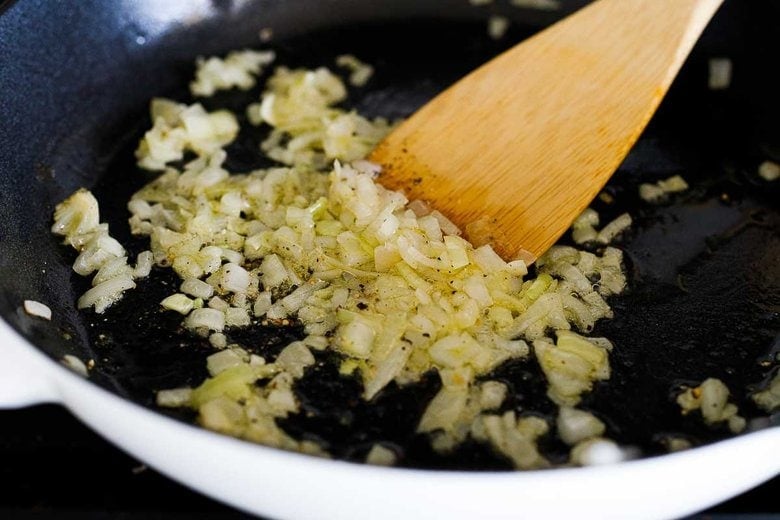 sauting shallot in a skillet