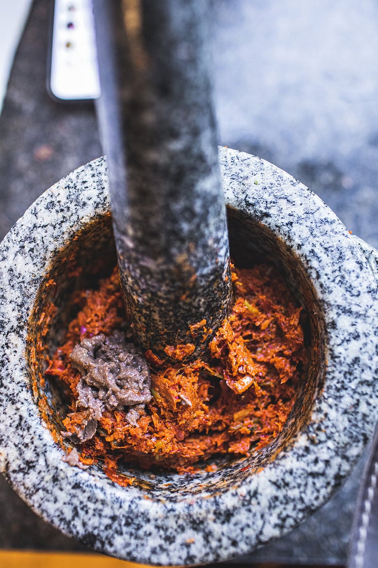 Making authentic Thai Red Curry Paste from scratch is fast and easy and can be made in under 30 minutes. Make it in a food processor or use a mortar and pestle for a more authentic approach -both yield incredible flavors and aromas that will give your Thai dishes delicious flavor. Vegan-adaptable!