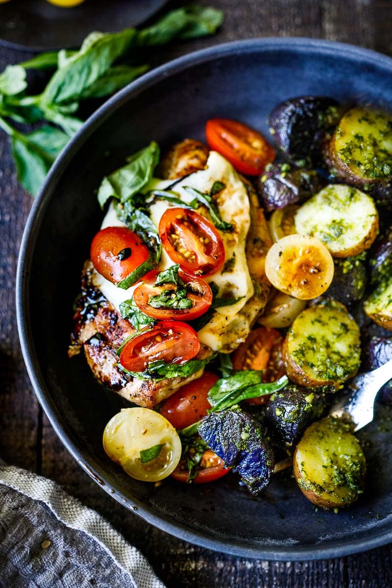 This recipe for Chicken Caprese is easy to make, with simple ingredients. It's bursting with summertime flavor and can be made in 30 minutes! Perfect for alfresco dining or outdoor gatherings. 