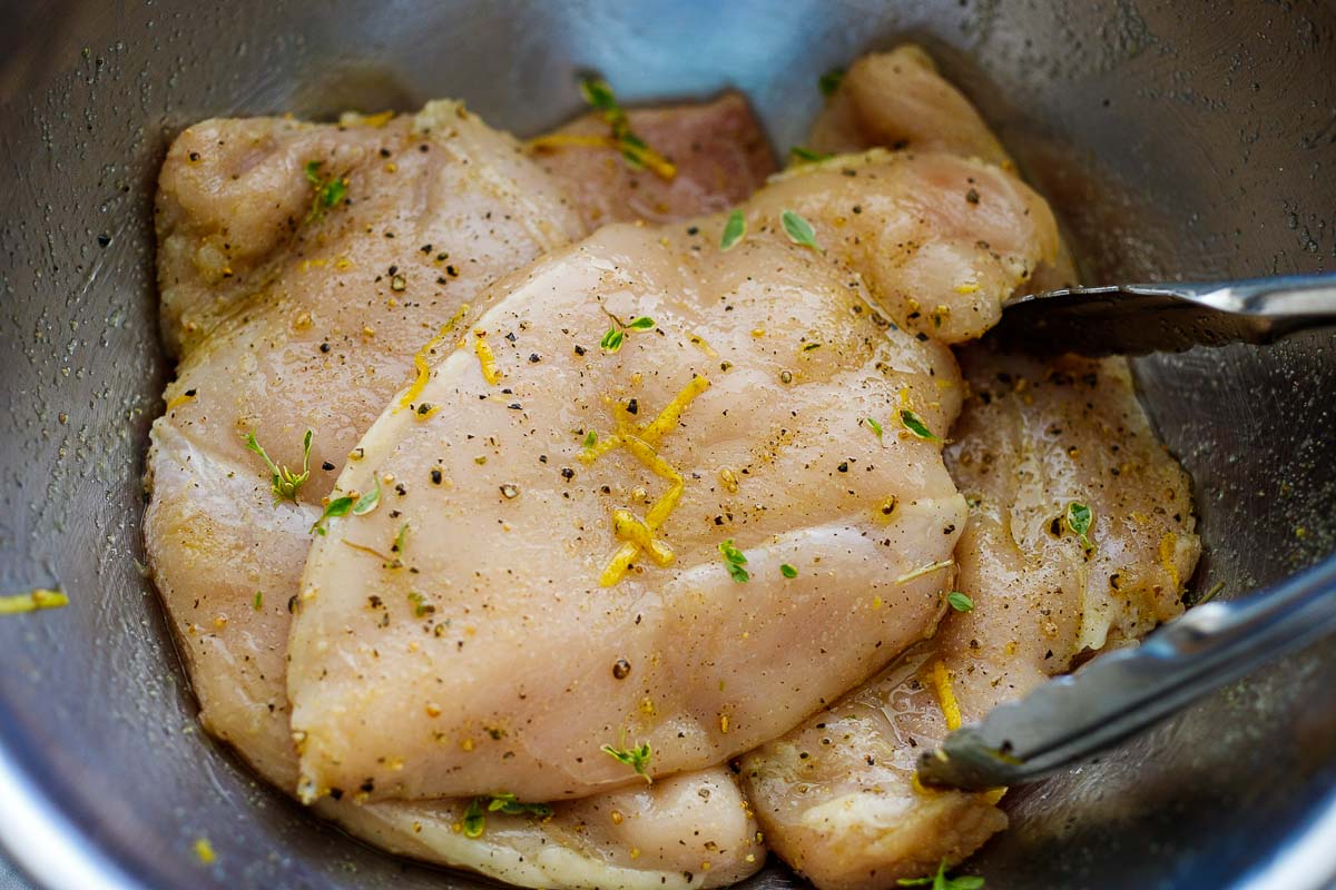 marinating the chicken