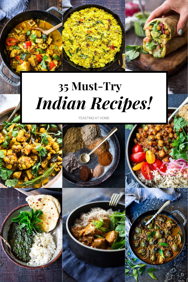 35 Must-Try Indian Recipes to Make at Home! Deeply nourishing and incredibly delicious, these Indian recipes are richly spiced and full of authentic flavor.  Whether you are looking for vegetarian Indian Recipes, classic Indian essentials, or flavorful Indian side dishes, you'll have plenty of inspiration here to create an Indian feast at home. 