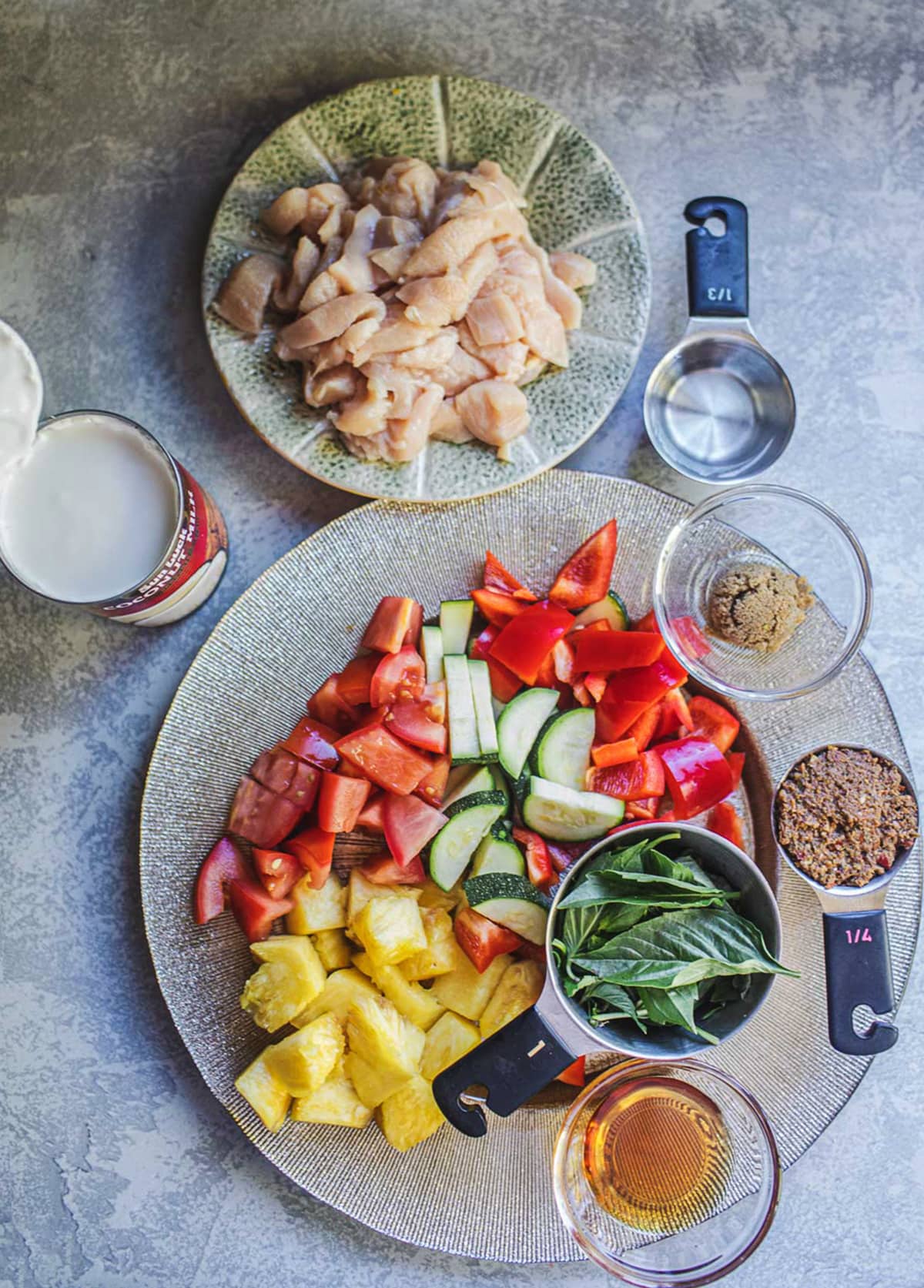 ingredients for Thai pineapple curry