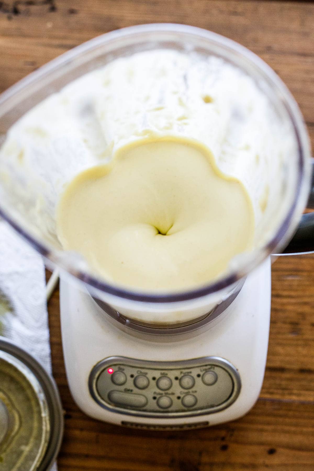 bleneding the mayo until creamy