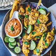 Chicken Satay with Peanut Dipping Sauce