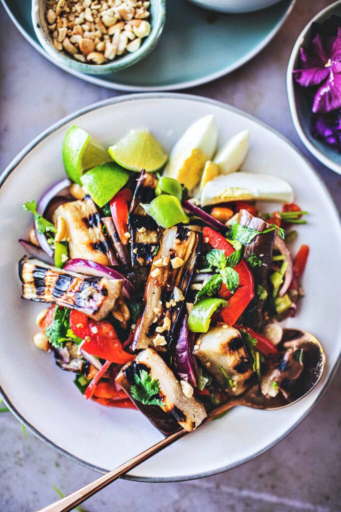 Thai grilled Eggplant Salad 