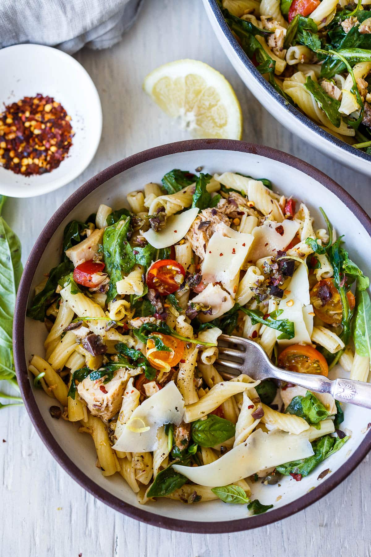 Tuna Pasta with Olive Tapenade & Fresh Tomatoes is a super fast, fresh pasta dish that is full of bright clean flavors.  An easy dinner ready in 30 minutes!  Healthy, quick and delicious!