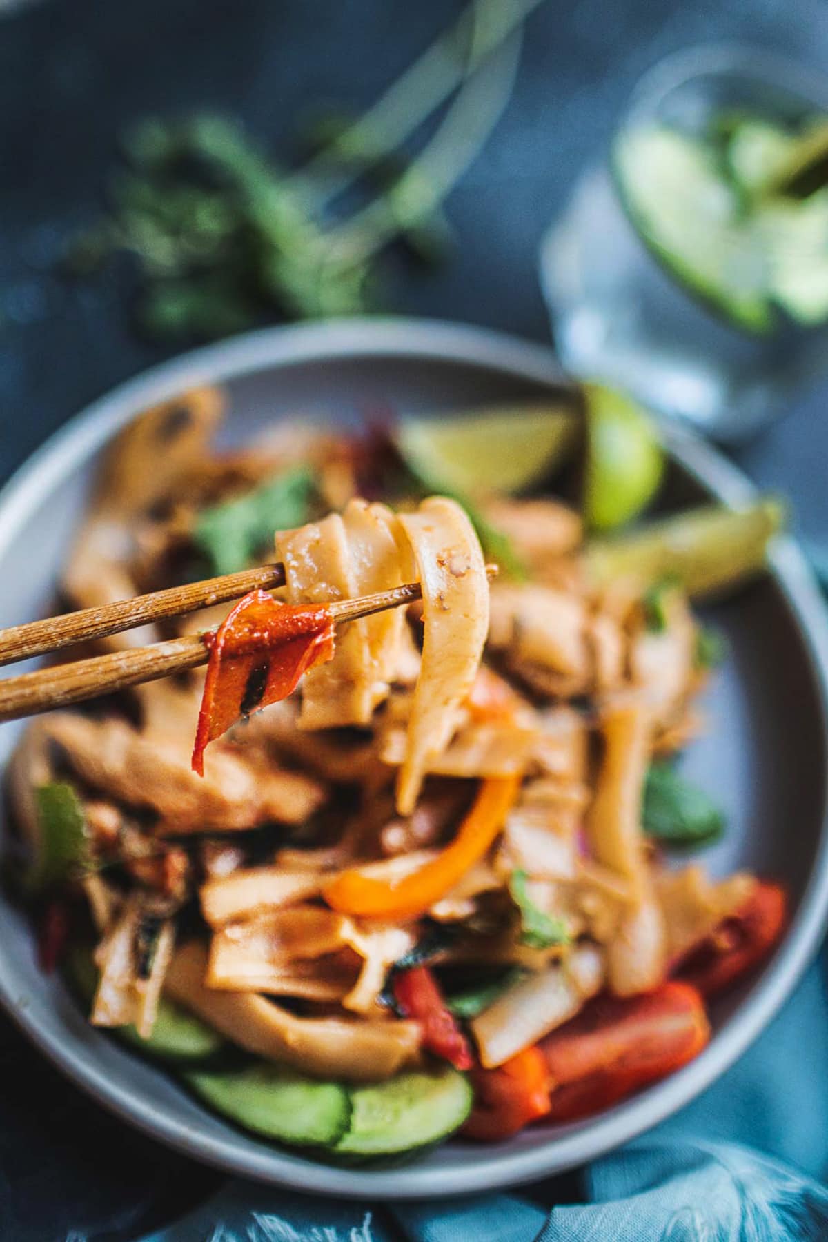 Thai Drunken Noodles are not only the perfect hangover cure, but these saucy stir-fried rice noodles are a fast, easy, 30-minute weeknight dinner! Full of umami flavor, make it with chicken, shrimp or crispy tofu! 