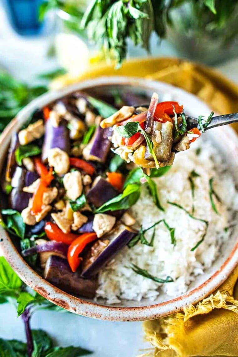 Thai Eggplant Stirfry Feasting At Home