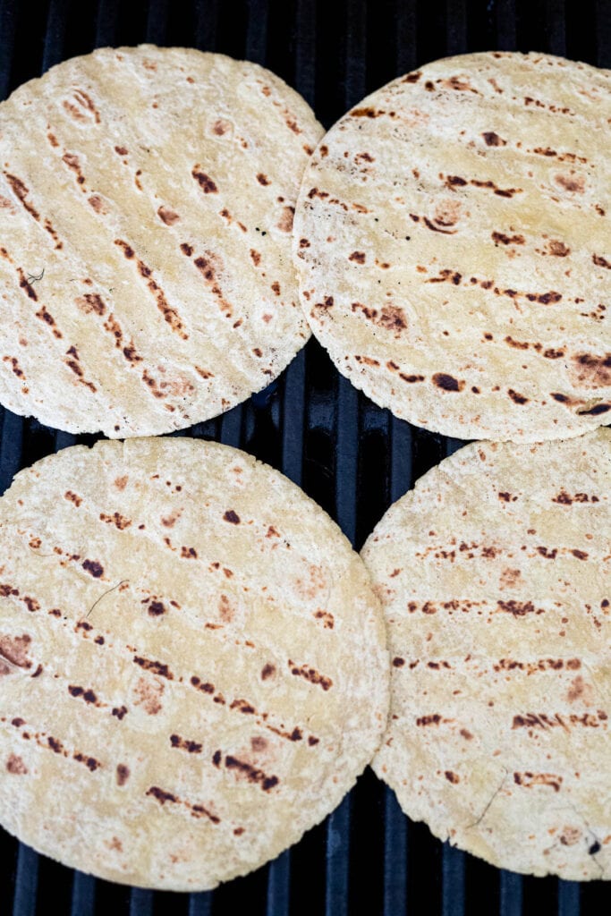 grilling tortillas.