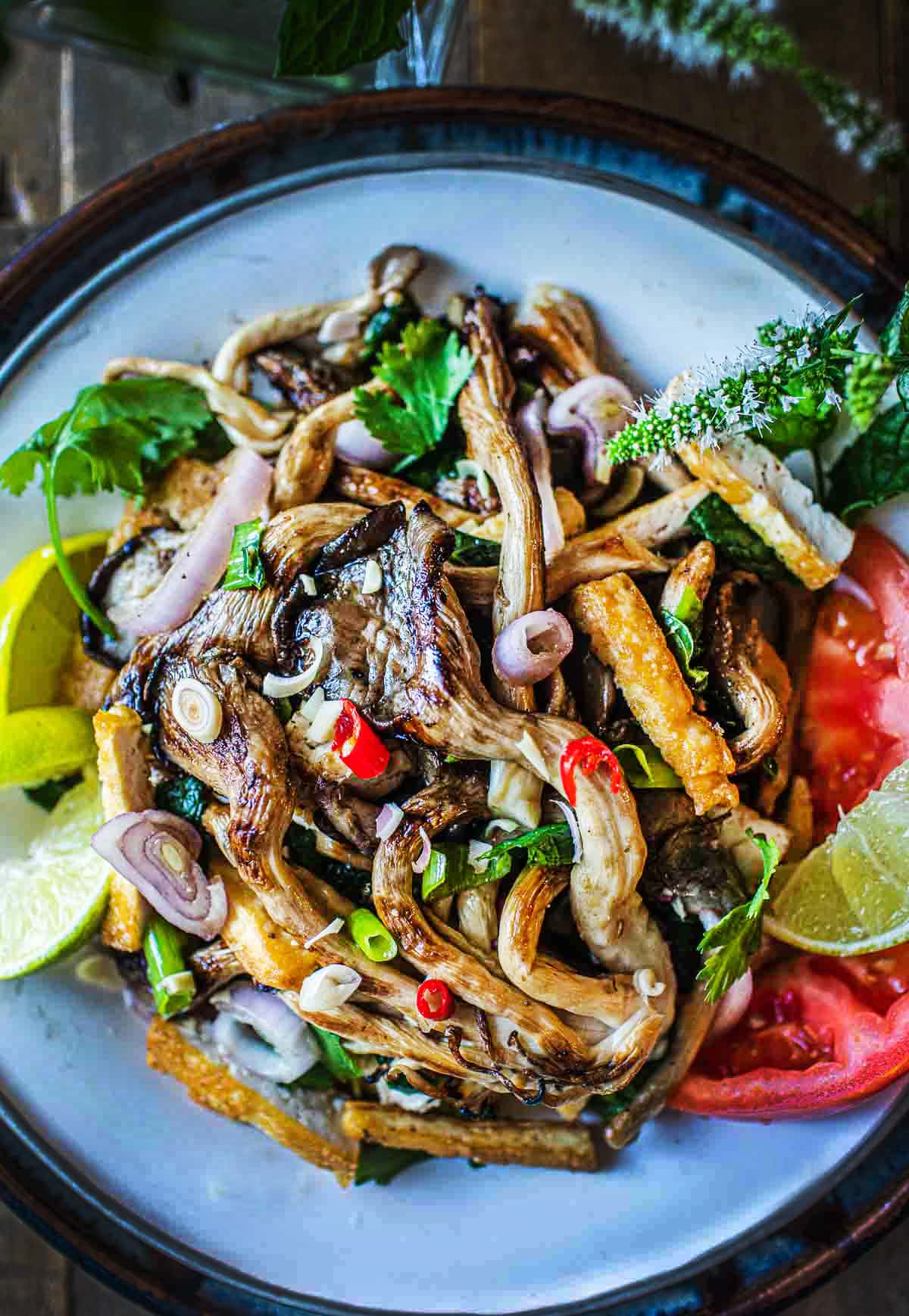 Thai Oyster Mushroom Salad.