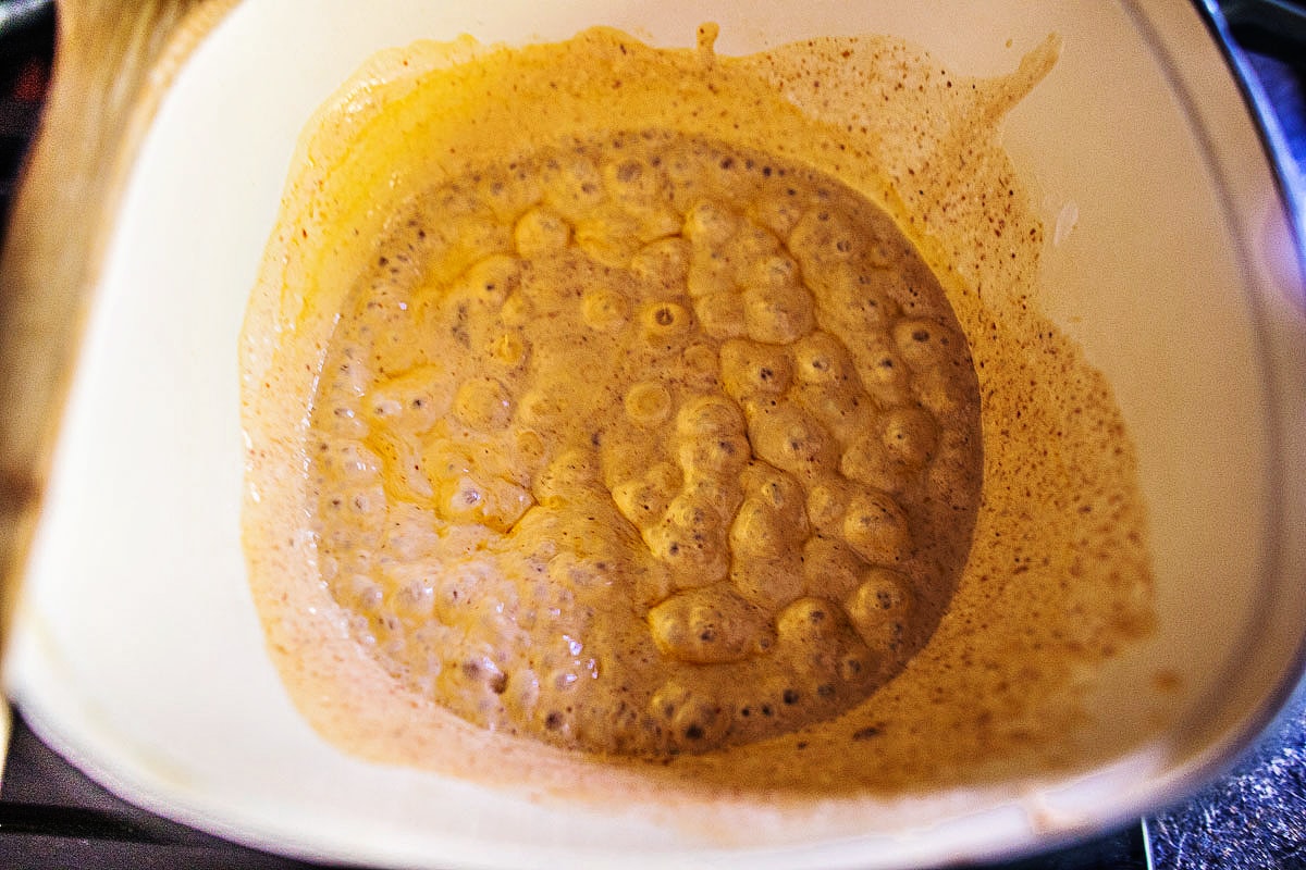 curry coconut sauce in a pot