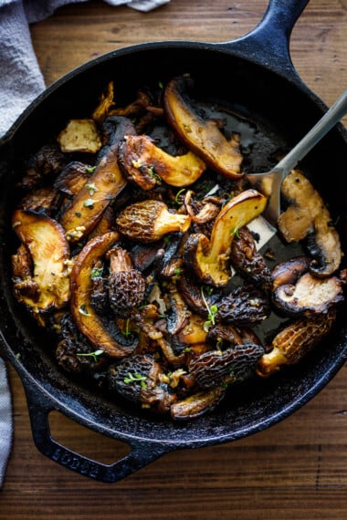 These simple Sautéed Mushrooms can transform even the humblest of meals into a feast! Quick, easy and full of nutrients, a delicious healthy side dish that pairs with many things!