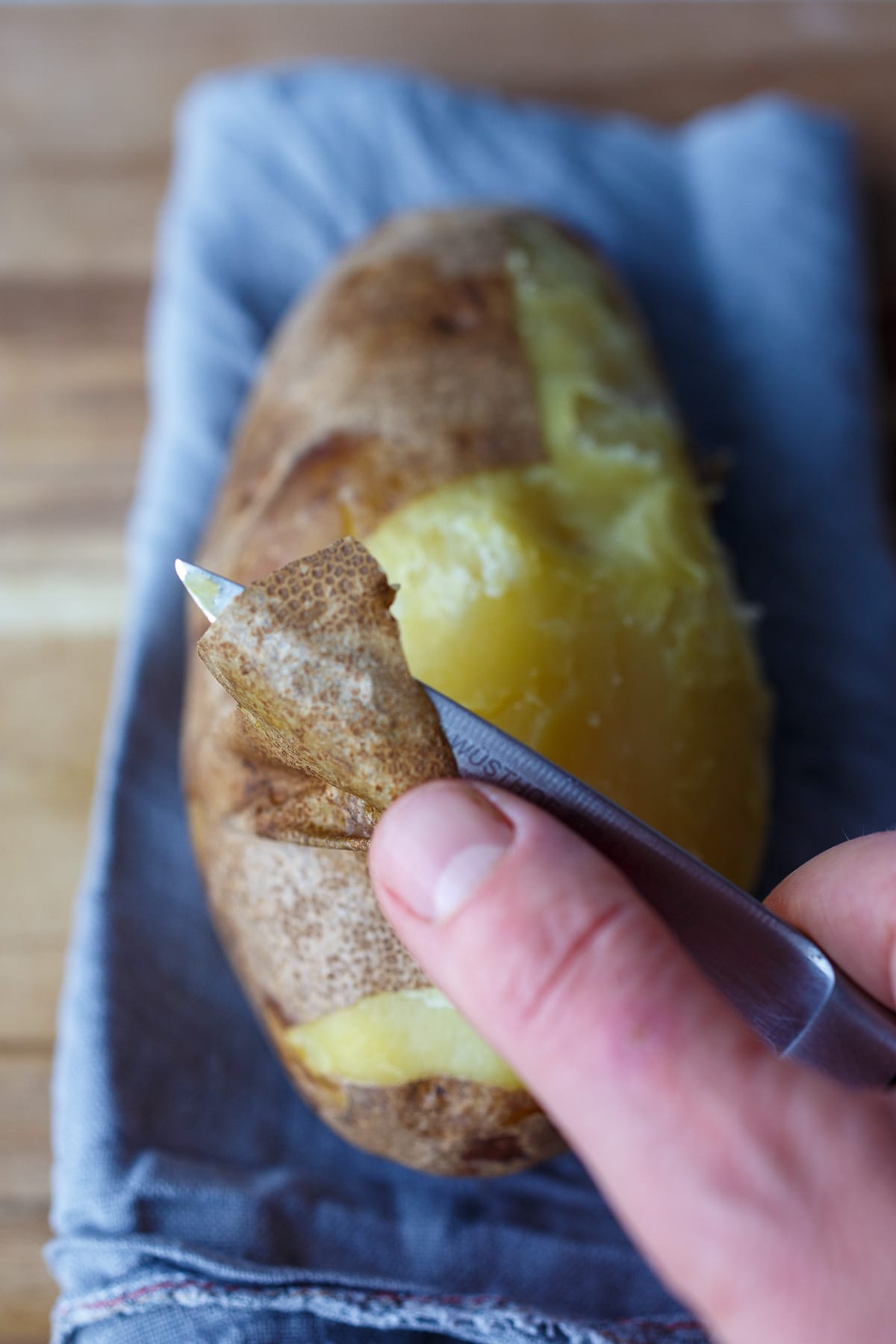 Peeling hot potatoes.