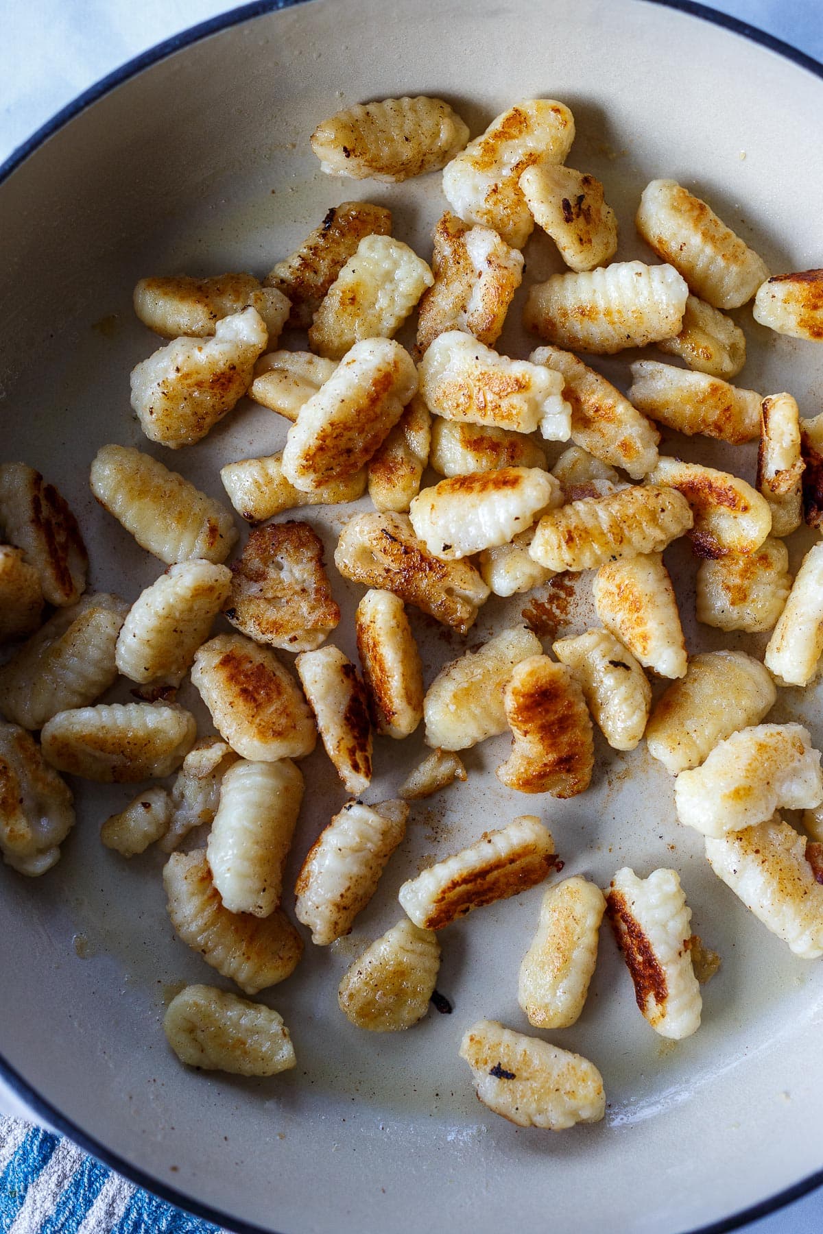 Pan seared potato gnocchi.