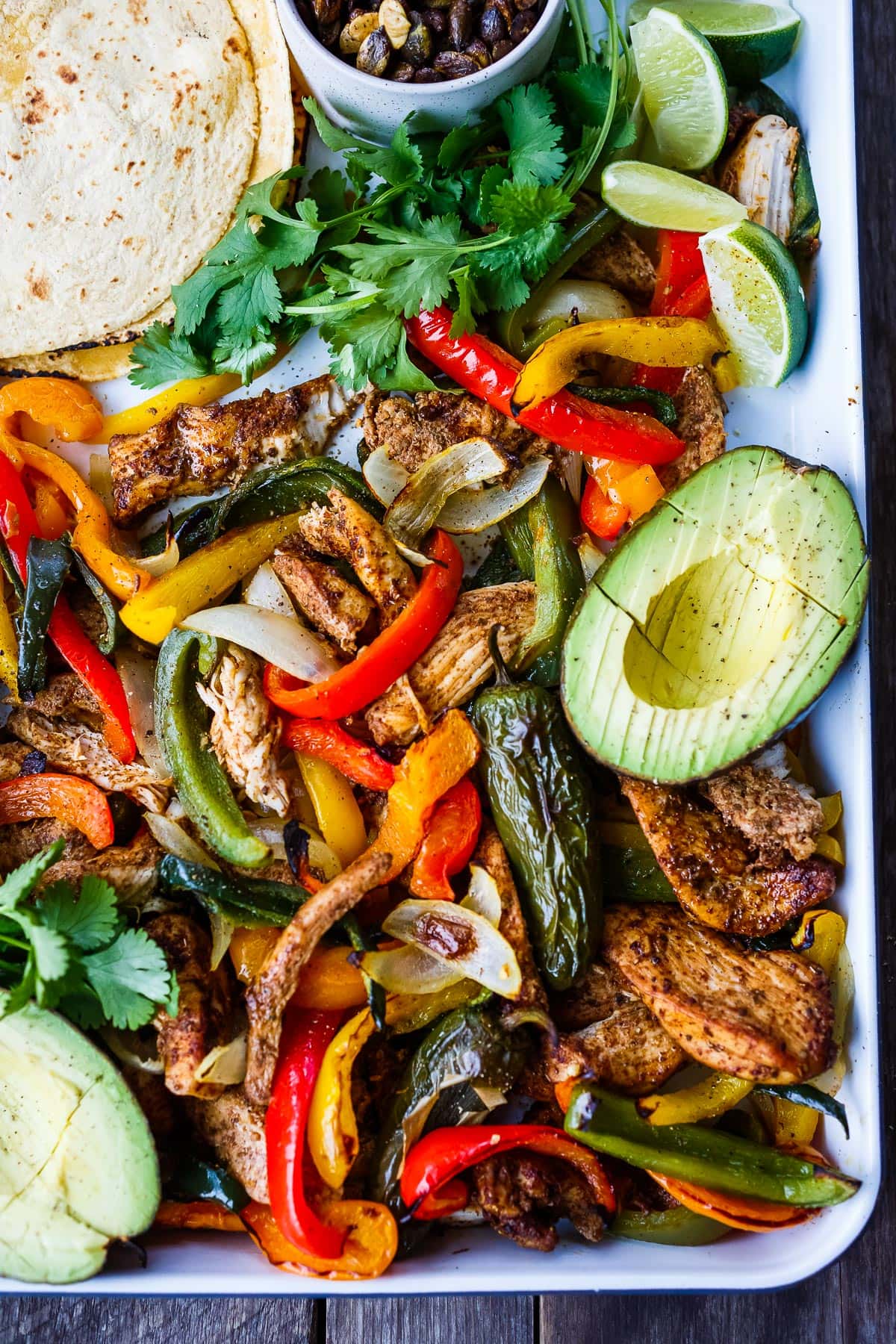 Sheet Pan Chicken Fajitas are a quick easy one-pan dinner!