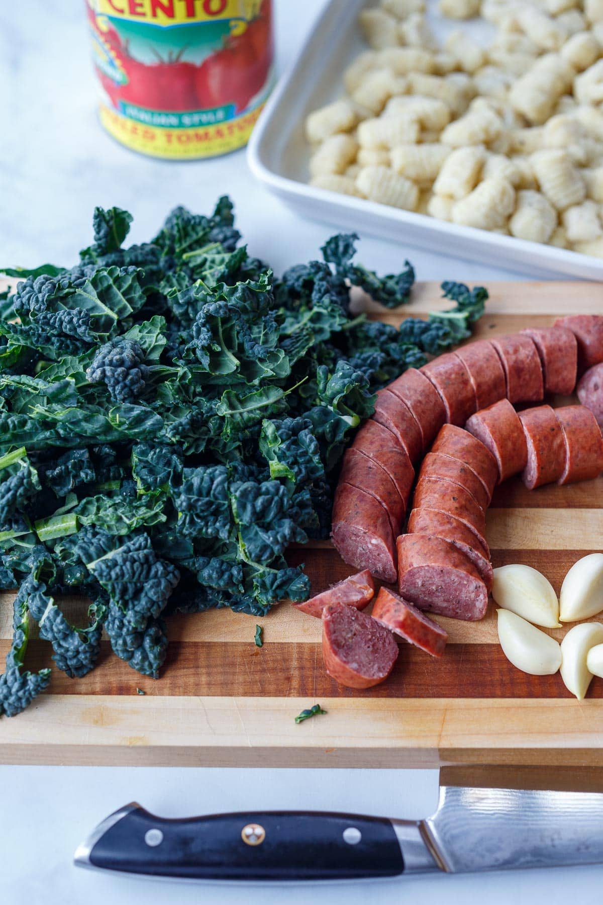 Chopped Kale and Sausage.